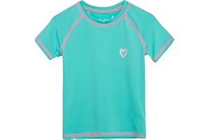Pink Platinum Girls Rashguard - UPF 50+ Sun Protection Quick Dry Short Sleeve Swim Shirt Rash Guard for Girls (Sizes: 2T-16)