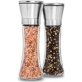 Home EC Premium Stainless Steel Salt and Pepper Grinder Set of 2 - Adjustable Ceramic Sea Salt Grinder & Pepper Grinder - Tal