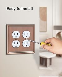 TREEWELL 2-Pack Double Duplex Outlet Cover, Antique