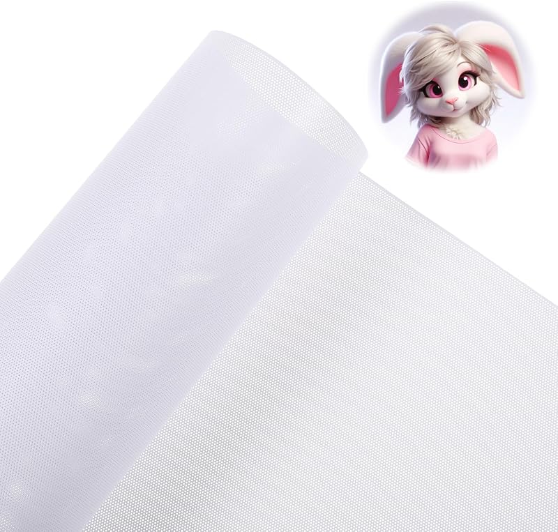 Yolev White PVC Mesh Sheet 30x100cm Waterproof Plastic for Fursuit Eyes Cosplay