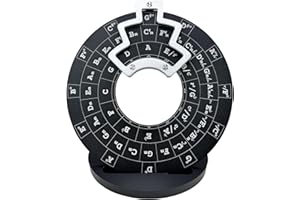 POIET Circle of Fifths Wheel Metal Melody Tool Chord Wheel with Stand Holder - Music Theory Learning Tool for Musicians Songwriting (Black)