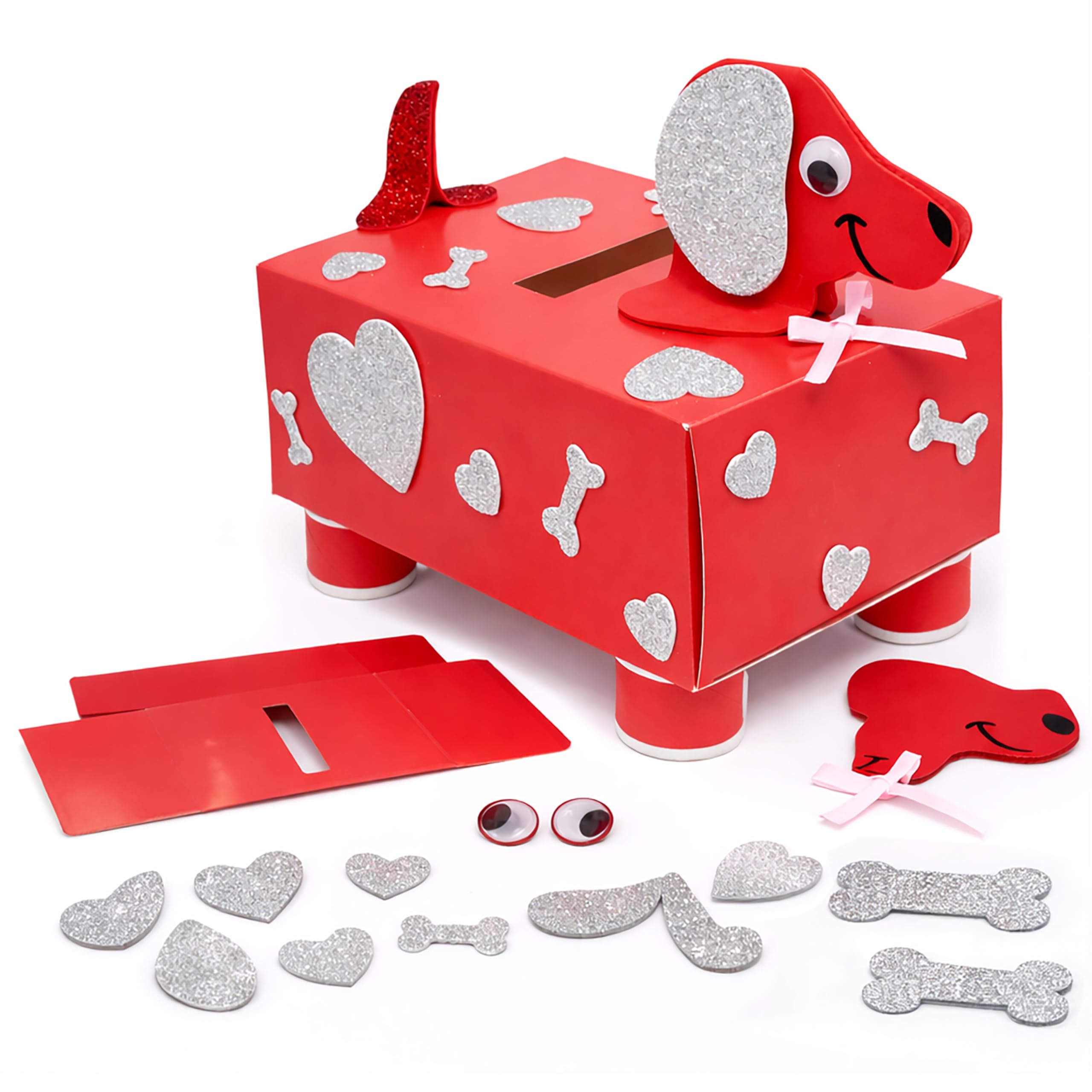 Photo 1 of ***PRE-ASSEMBLED *** 4E's Novelty DIY Valentines Mailbox for Kids - Valentines Day Card Box Craft Kit - DIY Dog Mailbox with Foam Stickers - School Mailbox Classroom Exchange for Boys Girls