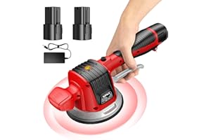 Dufuls Cordless Tile Vibration Tool Leveling Machine,6 Adjustable Speeds Portable Suction Cup Tiler Vibration with 2 PCS Battery, 100KG Adsorption Force for Floor,Tile,Wall 12000r/min
