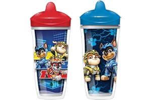 Playtex Baby Sipsters Hard Spout PAW Patrol Sippy Cup for 12+ Months, 9 Ounce (2 Count), Red & Blue, Insulated Toddler Water Bottle for Kids, Spill-Proof Cups for Toddlers 1-3, Stage 3