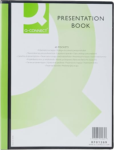 Q-Connect Display Book with Front Cover Pocket A4 60 Pockets Black 820µm