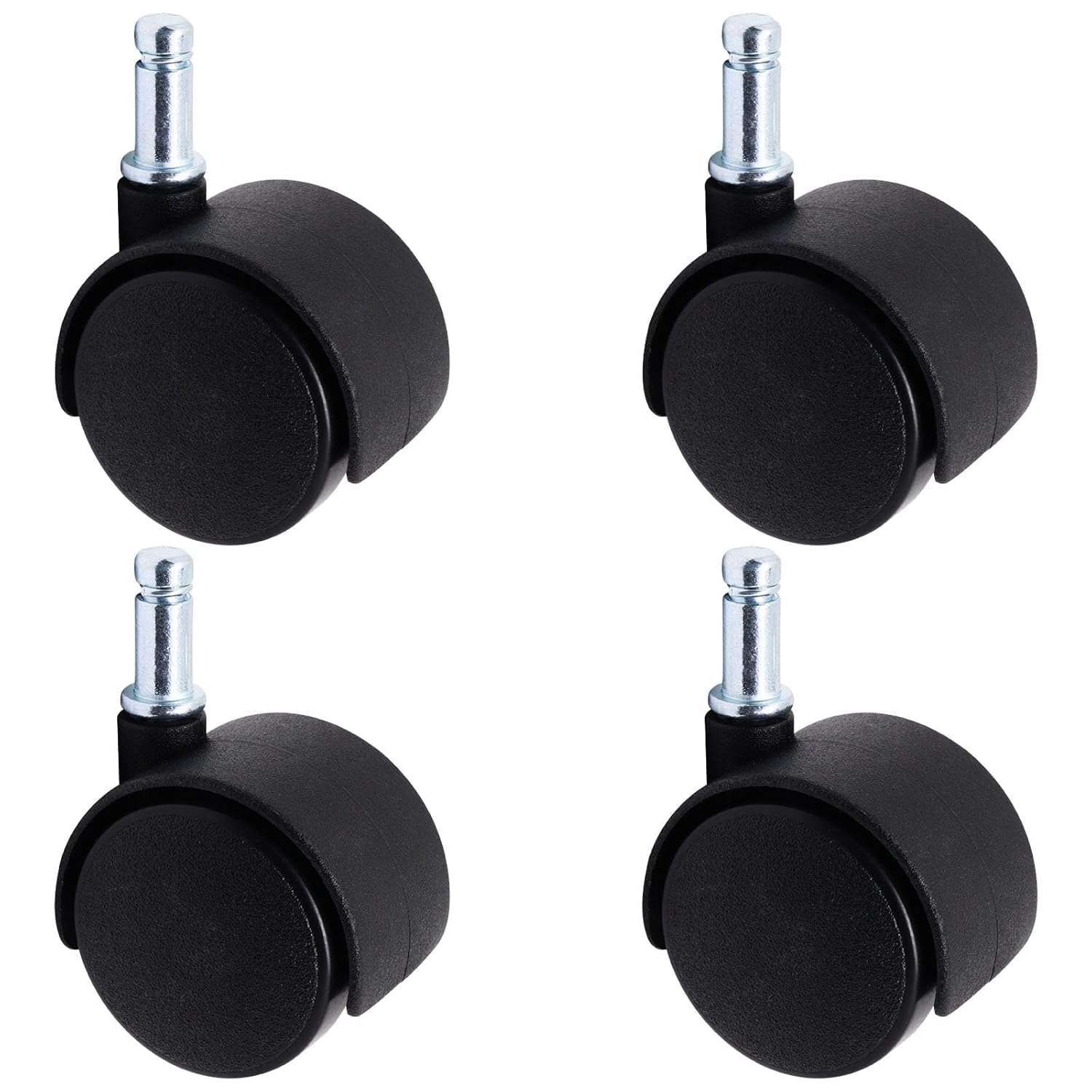 Photo 1 of 4pcs 1.5 Inch Swivel Caster Wheels, Black M8 Grip Neck Stem Caster Wheels 360° Rotation Heavy Duty Replacement for Furniture, Table, Cabinet, Shelf