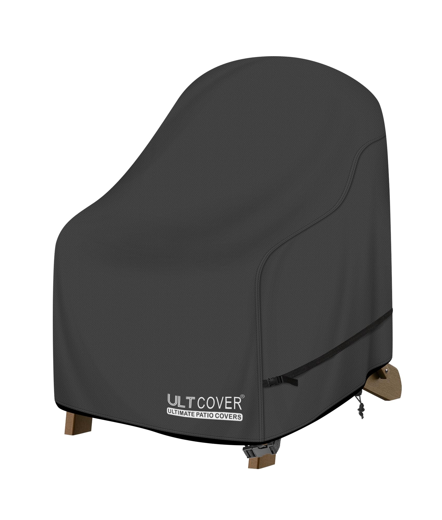 ultcover waterproof patio adirondack chair cover for outdoor chair size upto 28w x 31d x 36h inch, black black 28x31x36 inch