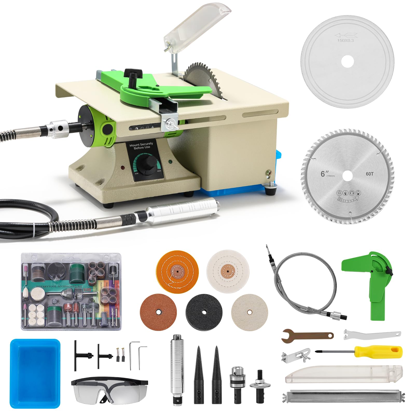 Photo 1 of ***Missing Accessories *** Flyrivergo Entry-Level Jewelry Rock Saw for Cutting Rocks, 110V 750W Lapidary Saw Rock Cutter Mini Table Saw for Crafts Lapidary Equipment for DIY Gemstone Cutting Grinding Woodworking Carving