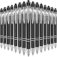 Zonon 38 Pieces Rubberized Ballpoint Pen with Stylus Tip Stylish Metal Pen Capactive Styli with Soft Rubberized Grip, Black Ink for Most Devices(Black)