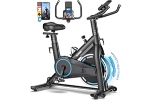 SLUNSE Exercise Bike, Adjustable Magnetic Resistance Brake Stationary Bikes for Home, Quiet Indoor Cycling Bike with Upgraded Seat Cushion, Digital Monitor & Phone Mount, 350lbs Weight Capacity