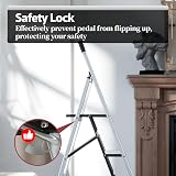 KINGRACK Folding Step Ladder 5 Steps with Handrail Aluminium 150 kg view 4