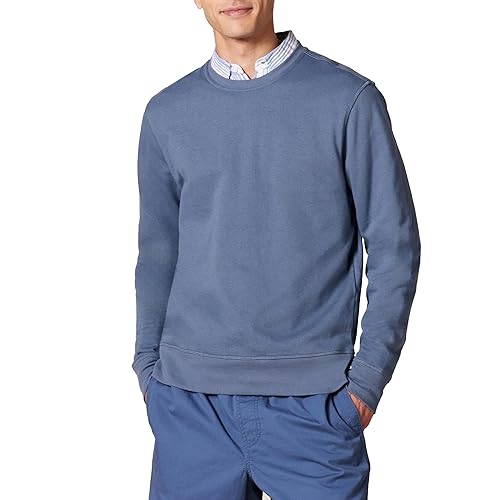 Amazon Essentials Men's Long-Sleeve Lightweight Fleece French Terry Crewneck Sweatshirt, Indigo, XX-Large
