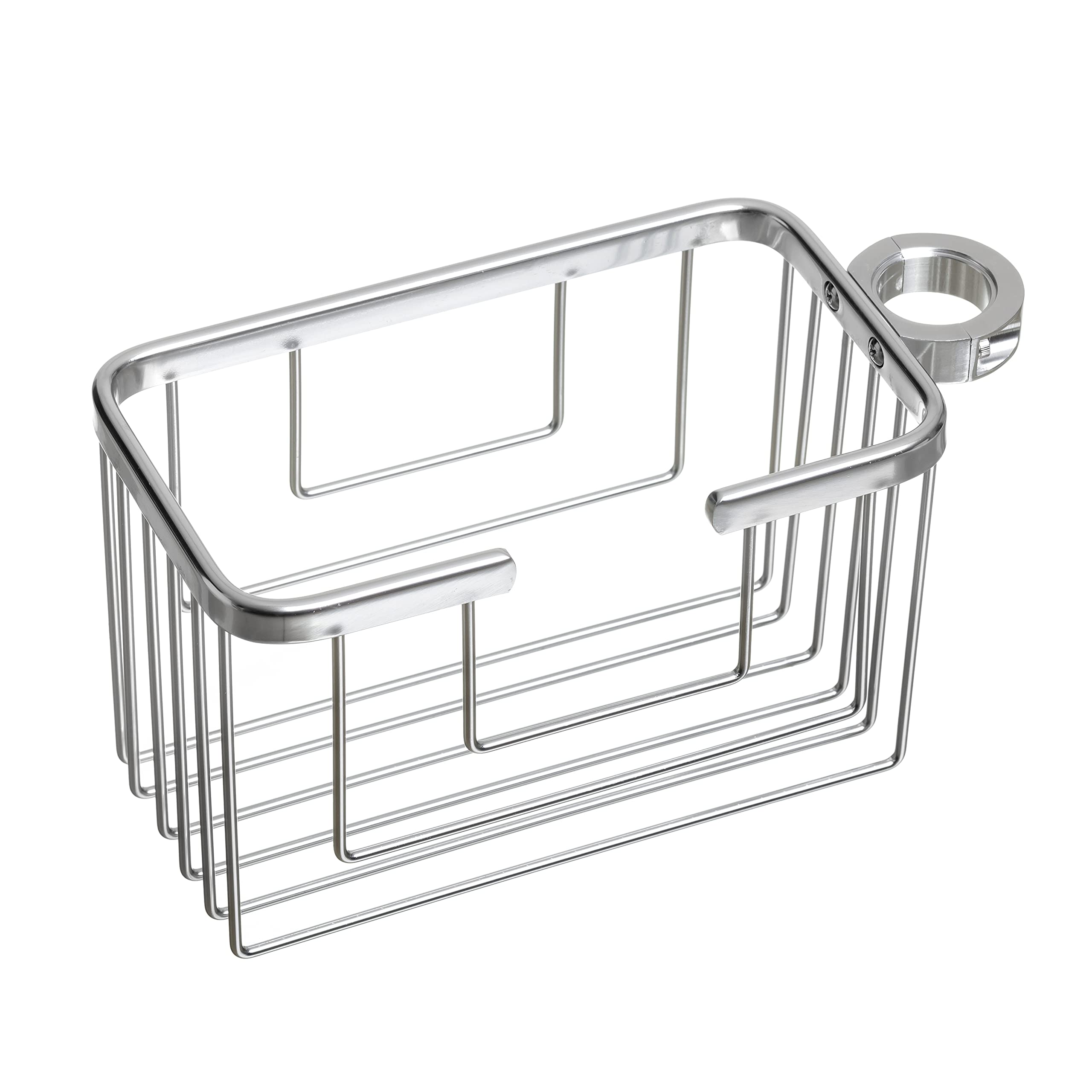 TATAY Shower Caddy for Shower Rail Aluminium | Resists Humidity and Corrosion | Supports 3 kg | Easy No-Drill Installation | Hanging Shower Basket with Efficient Drainage | 12,5 x 11,5 x 24 cm