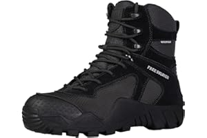 FREE SOLDIER Men's Waterproof Hiking Boots Military Tactical Boots for Men Outdoor Lightweight Work Boots