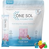 One Sol BCAA & Electrolyte Powder for Hydration & Energy, All-Natural Formula, 100% Vegan, Non-GMO, Gluten Free & Soy-Free, Promotes Muscle Growth & Recovery, Gummy Bear Flavor