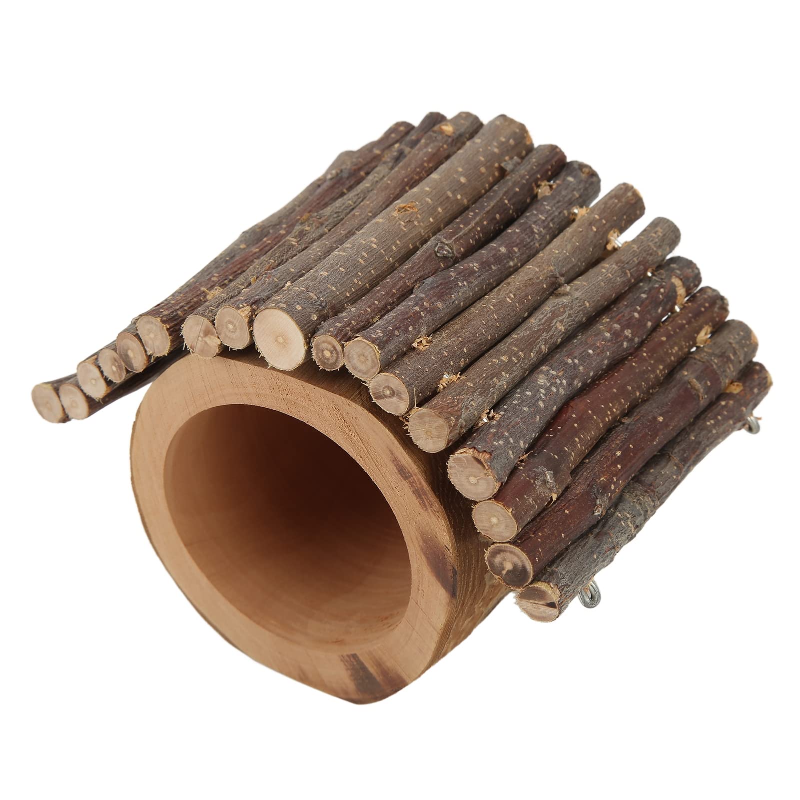 Hamster Wooden Tree Tunnel, Exercise Natural Wooden Hamster Tree Shelter Fun Toy Applewood for Small Pets for Gerbils