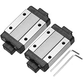 uxcell MGN12H Linear Bearing Sliding Carriage Block w Mini Guide &amp; Wrench | for 12mm Linear Motion Slide Rail Guide, 3D Printer, CNC Machine, 2Pcs