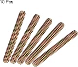 sourcing map 10pk Color Zinc 1/4-20 2" Fully Threaded Rod Carbon Steel view 3
