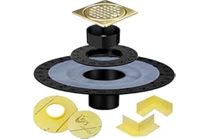 Shower Drain Flange Kit Compatible with Schluter Systems kerdi Shower Drain, with Vertical ABS 2 Inch Flange, ABS Plastic Pip