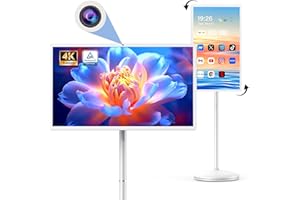 Kiyomo Portable Wireless TV, Ultra-Slim IPS Display,16GB RAM + 128GB Storage, Powerful Qualcomm Snapdragon CPU, Android 14 EDLA Certified, Supports Google Play with 10000+ Apps