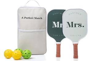 POP FIZZ DESIGNS A Perfect Match Pickleball Paddle Set Engagement Gifts for Couples I I His and Hers Gifts I Includes 2 Pickleball Paddles, Carrying Bag and 2 Pickleballs