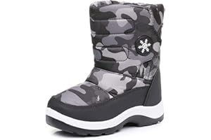 Ahannie Toddler Girls Warm Snow Boots, Kid Outdoor Insulated Winter Boot with Side Zipper