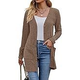 Witsmile Women’s 2025 Fall Fashion Cardigan Lightweight Soft Knit Cardigan for Women Long Sleeve Open Front Coat with Pockets