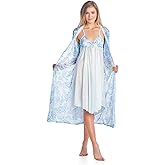 Casual Nights Women's Satin 2 Piece Robe and Nightgown Set