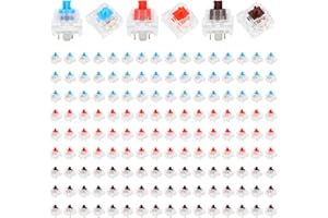 150 PCS Mechanical Keyboard Switches, 3 Pin Blue Red Brown Keyboard Clicker, Clicky, Tactile, LED Compatible Ideal for Gaming