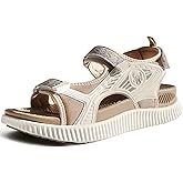 KuaiLu Womens Orthopedic Walking Sandals with Comfortable Arch Support Recovery Sport Relief Plantar Fasciitis Summer Outdoor Hiking Adjustable Strap Platform Cushion Shoes