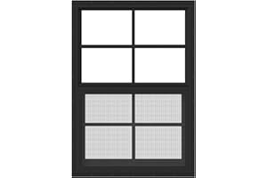 ASSTINOUS 1 Pack Black Shed Window 18" x 27" Flush Mount Window with Tempered Glass and Fiberglass Screen for Chicken Coop Sheds Barns Playhouse