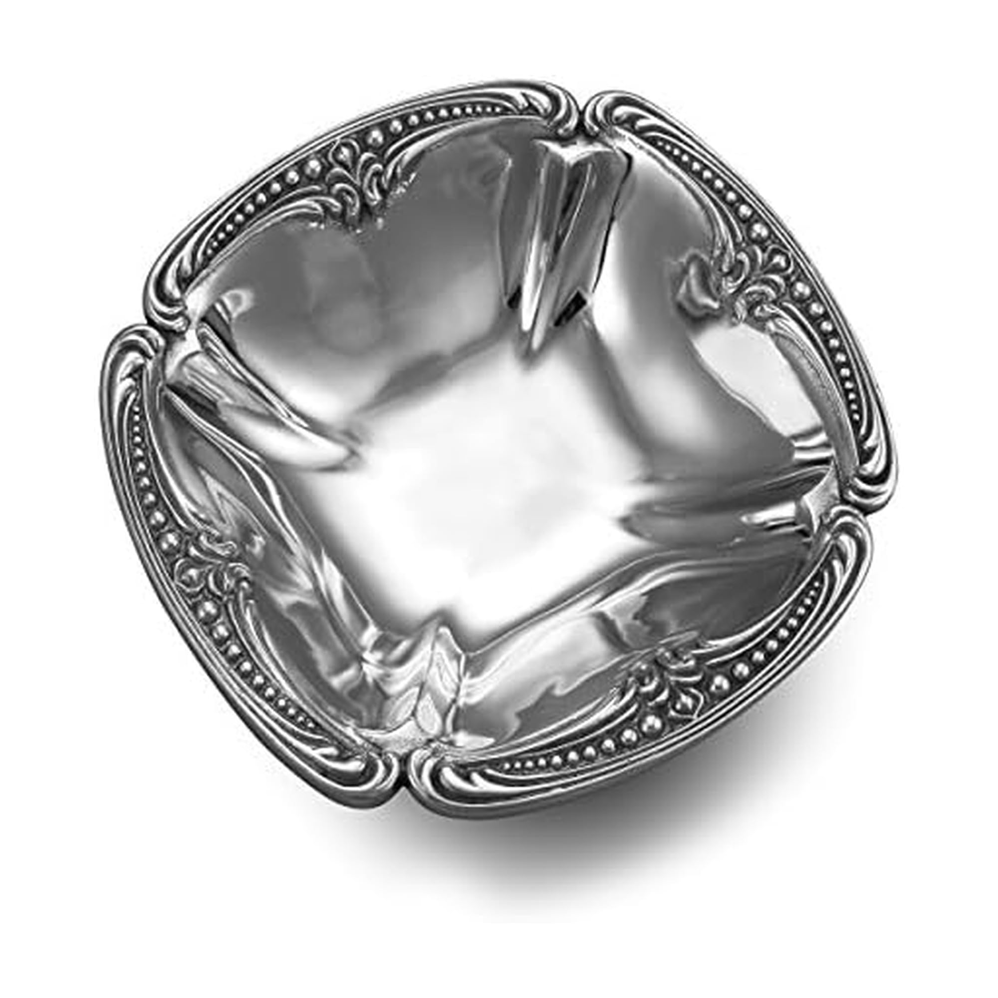 Wilton Armetale Belle Mont Small Square Serving Bowl, 9.25-Inch Silver