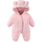 JiAmy Baby Snowsuit Winter Romper Hooded Boys Girls Jumpsuit Bear Thick Windproof Cap Infant Winter Clothes