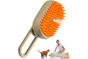 Cat & Dog Steam Brush, Pet Brushes with Water Misting Button, 360° Foldable Handle Dog Hair Brush, USB Rechargeable Pet Groom