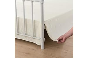 xuan dian Cache-sommier plissé à tissage gaufré avec coins fendus – Volant anti-poussière sur mesure de 35,6 cm de hauteur – 