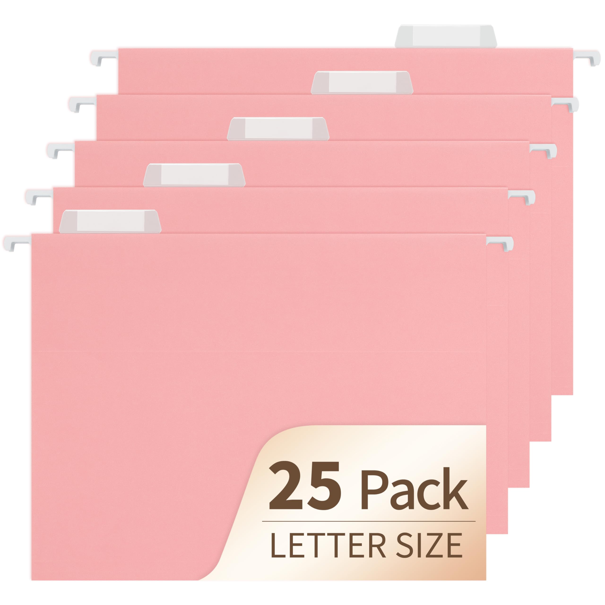 Photo 1 of Hanging File Folders, 25 Pack Letter Size File Folders with 1/5-cut Tabs, Office Essentials for Filing Cabinet & Desk Storage