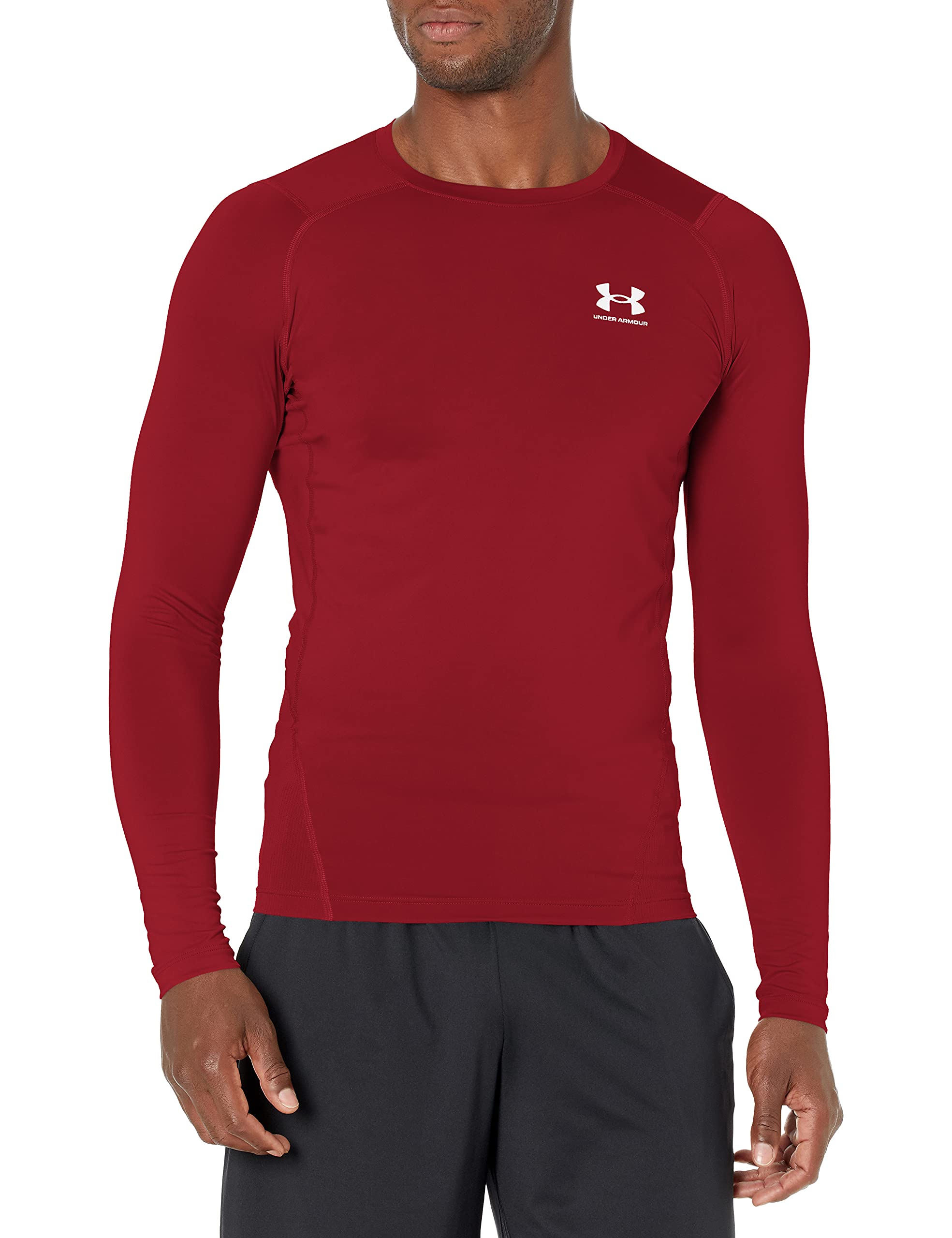 Under Armour Men's Armour HeatGear Compression Long-Sleeve T-Shirt, Cardinal (625)/White, XX-Large Image Under Armour Men's Armour HeatGear Compression Long-Sleeve T-Shirt, Cardinal (625)/White, XX-Large Image