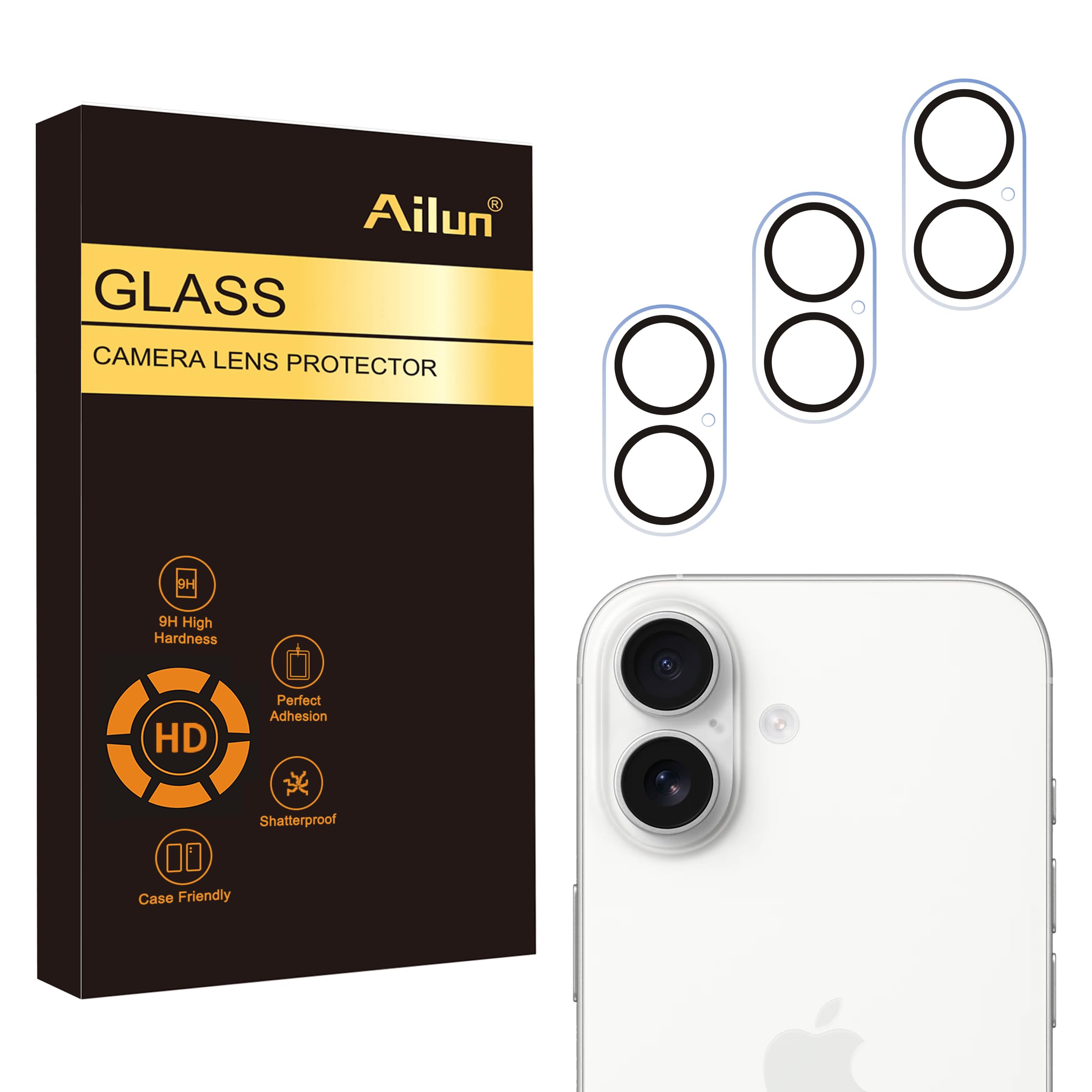 Photo 1 of Ailun 3 Pack Camera Lens Protector for iPhone 17,Tempered Glass,9H Hardness,Ultra HD,Anti-Scratch,Case Friendly,Does not Affect Night Shots