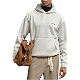 RoseSeek Men's Embroidery Letter Hoodies Long Sleeve Hooded Sweatshirts Vintage Pullovers with Pockets