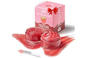 ANAI RUI Lip Scrub & Lip Mask Set, Lip Sleeping Mask, Overnight Treatment Lip Care Products, Christmas Gifts for Girls, Moisturize & Nourish, Dry Cracked Lips, Intense Hydration with Vitamin C