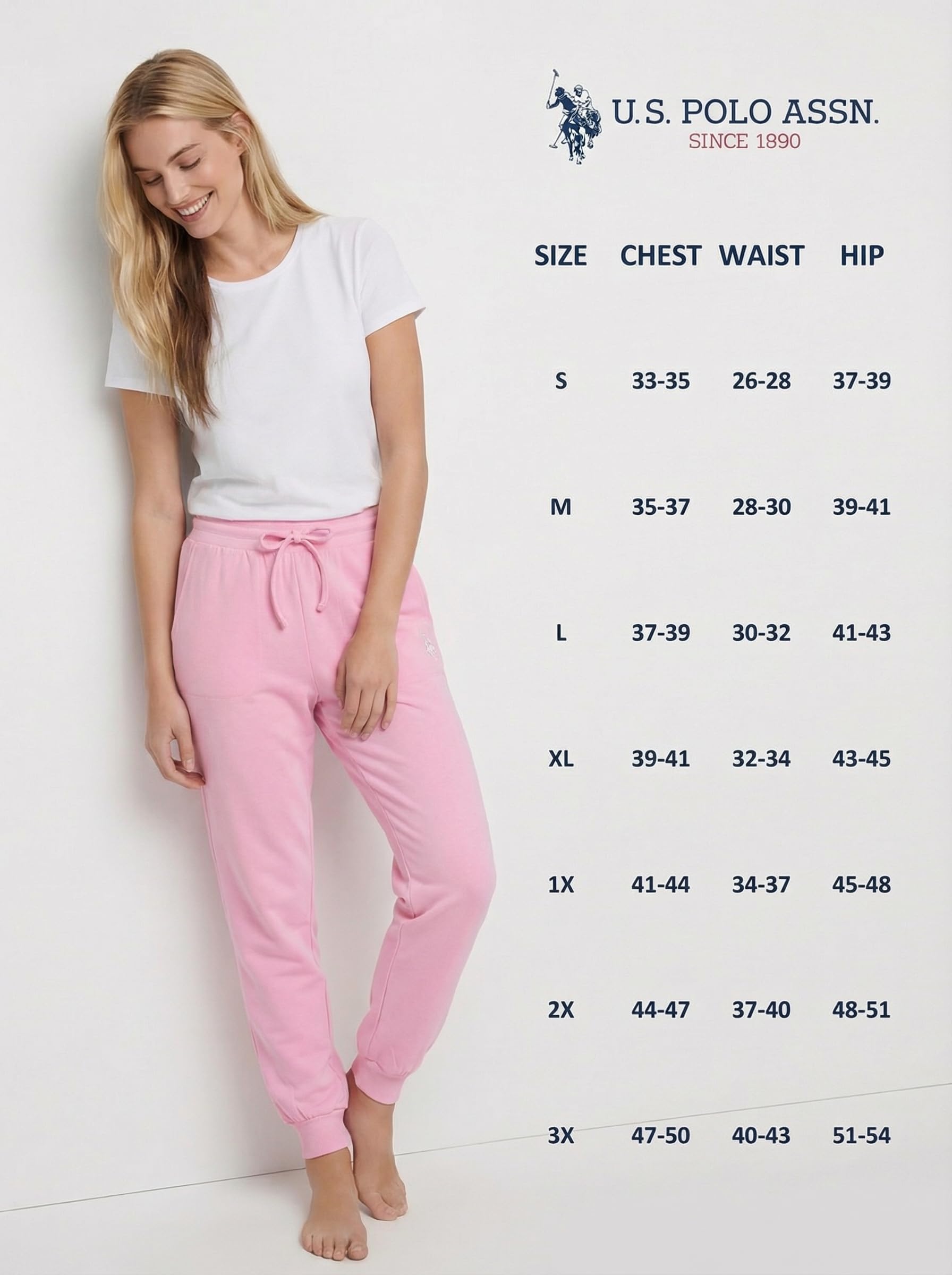 U.S. Polo Assn. Women's Jogger Sweatpants, Fleece-Backed, Pockets Valentines Gifts for Her (Rose Shadow Pink, Medium)