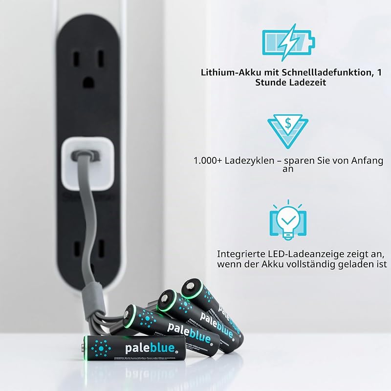 Wiederaufladbare USB Batterien AAA (LR03) [HR03] Paleblue — Foto 2 von 5