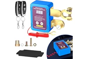 URPiRE Upgrade Kill Switch for Car, with Led Voltage Display, Remote Battery Disconnect Switch 12V 240A, Automatic Power Shut Off Switch,Anti Theft for Auto Car Truck Boat (Blue)