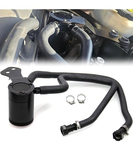 CYH Black Aluminum Oil Catch Can For 09-18 Dodge Ram 1500 2500 3500 5.7L 6.1L Hemi
