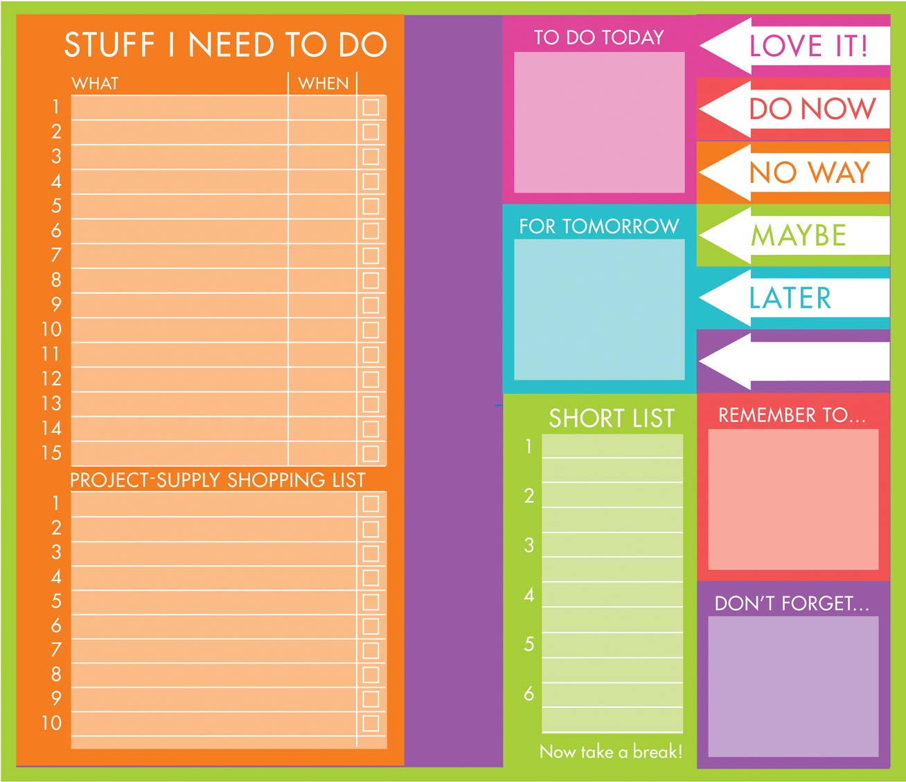Book of Sticky Notes: Stuff I Need to Do - Brights Book of Sticky Notes: Stuff I Need to Do - Brights Hardcover