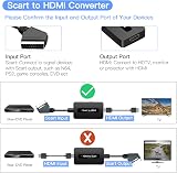 Kirolle Scart to HDMI Cable Converter Scart In HDMI Out Adaptor view 3
