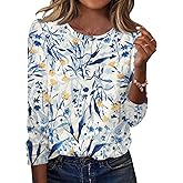 TCOT Women Long Sleeve Crew Neck Tee Tops Trendy Casual Dressy Blouses Spring Clothes Pullover Shirts