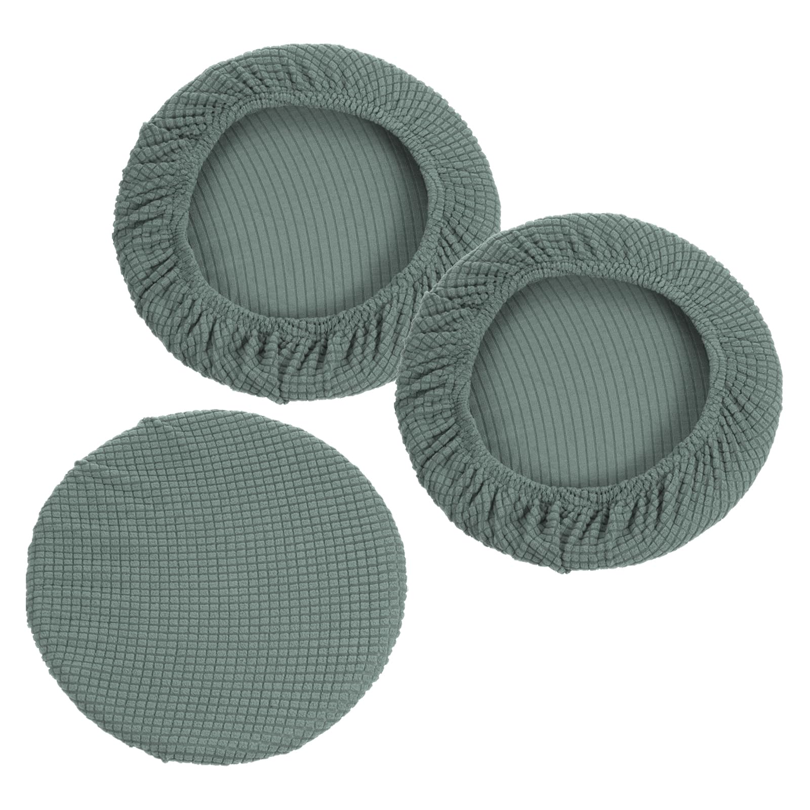 PATIKIL 11" Round Bar Stool Cover, 3 Pack Elastic Bar Stool Cover Washable Seat Cover for Diameter 11"-16" Chair, Light Green