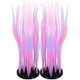 CAPASTEC Aquarium Glowing Kelp Plant, Soft Silicone Glowing Decorations Pink 2pcs