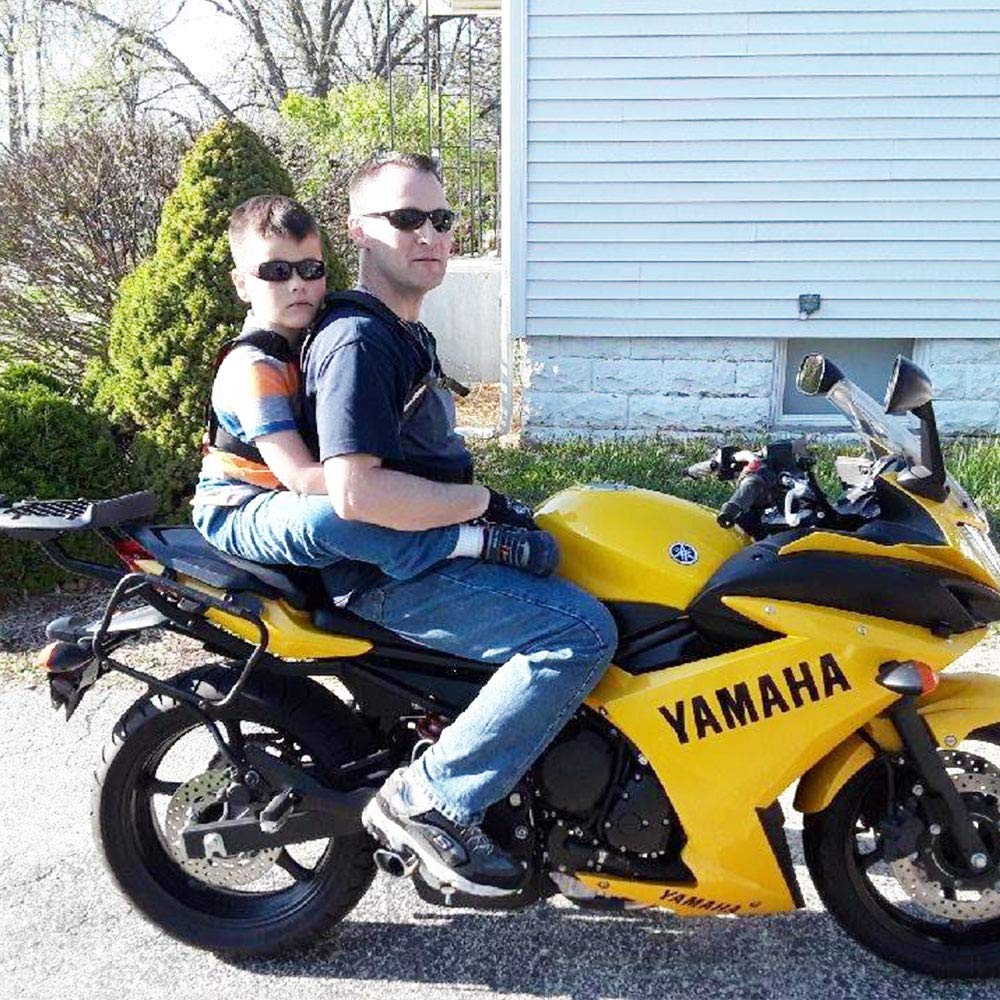 Jolik Child Safety Harness Reflective Child Motorcycle Harness, Adjustable Safety Child Harness with Two Handles, Breathable Material, Black